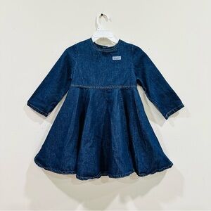 Guess Kids Girls Denim Blue Dress Long Sleeve Size 5 Y Buttoned  At‎ The Back